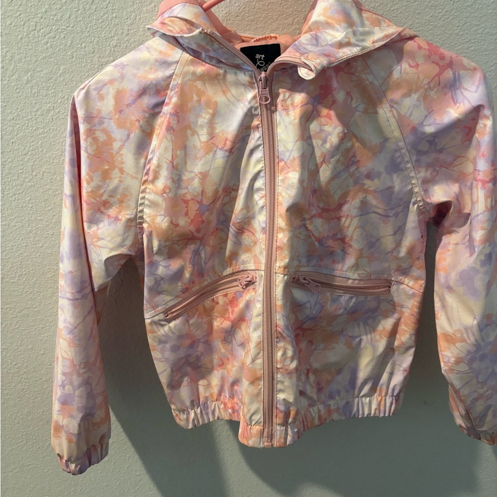 Art Class Pastel Tie-Dye Hooded Raincoat